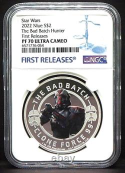 2022 NIUE 2 $ 1 oz Star Wars The Bad Batch Hunter NGC PF70 UC