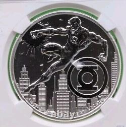 2022 Niue 1 Oz 2 $ DC Comics Ligue des Justiciers Green Lantern Pièce d'argent Ngc Ms67