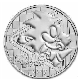 2022 Niue 1 Oz 2 $ Sonic The Hedgehog Ngc Pr68 Fr Erreur. Pièce en argent 999.