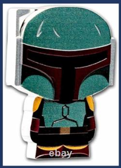 2022 Niue 1er pièce en argent Chibi Star Wars de Nouvelle-Zélande - Livre de Boba Fett 1 oz - COA