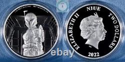 2022 Niue 2 $ 1 oz Argent Le Mandalorien Bo-Katan Kryze Cameo Pièce de preuve