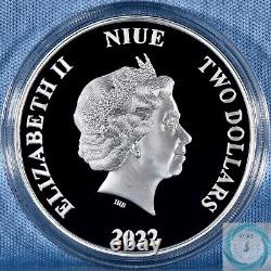 2022 Niue 2 $ 1 oz Argent Le Mandalorien Bo-Katan Kryze Cameo Pièce de preuve