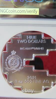 2022 Niue 2 $ Pac-Man NGC MS67.999 Pièce en Argent de Jeu Vidéo Nouvelle-Zélande