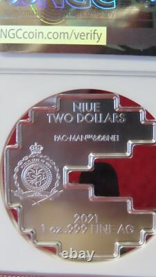 2022 Niue 2 $ Pac-Man NGC MS67.999 Pièce en Argent de Jeu Vidéo Nouvelle-Zélande