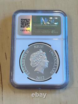 2022 Niue Argent $2 1926-2022 Reine Elizabeth II 2e Premiers Tirages NGC PF 70