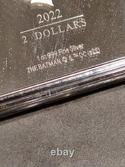 2022 Niue DC Comics Le Batman Batmobile 1 oz. 999 Pièce en Argent Antiquée COA