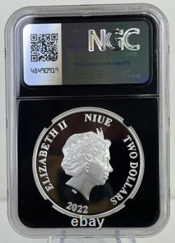 2022 Niue Star Wars AT-ST Walker 2 $ NGCX PF10 UC Auth Ép V Étiquette Découpée Script
