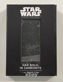 2022 Niue Star Wars Han Solo Dans Carbonite 1 Oz Silver Ms70 Antique Early Release