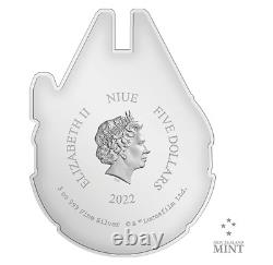 2022 Niue Star Wars Millennium Falcon Disney 3oz 99,9% Pure Silver Coin