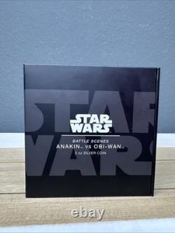 2022 - Star Wars - Scènes de bataille Anakin contre Obi-Wan - Pièce en argent proof de 3 oz
