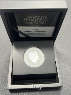 2022 Star Wars Vaisseau de chasse de Boba Fett pièce preuve en argent 1 oz New Zealand Mint