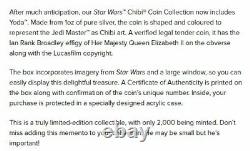 2022 Star Wars Yoda Chibi 2 Nuie Coin, 1 Oz. 999 Argent Fine Avec Coa In Hand