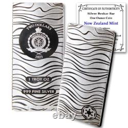 2023-1 Oz Niue Argent Mandalorien Barre de Beskar Pièce par la Monnaie de Nouvelle-Zélande Brillant