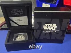 2023 2 $ Niue Star Wars Snowspeeder pièce en argent de 1 oz en emballage d'origine (OGP)