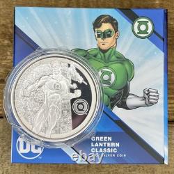 2023 3 Onces. 999 Argent Fin Monnaie de Nouvelle-Zélande Pièce Green Lantern DC & Boîte