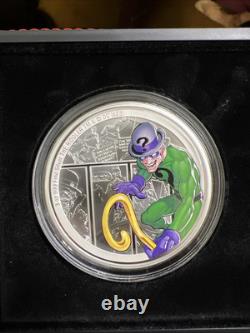 2023 Batman Niue DC Vilains Riddler 3oz Pièce en Argent Colorisée #00122/1000