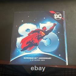 2023 DC Comics Superman 85e Anniversaire 3oz Pièce en Argent COA #195
