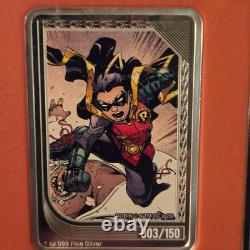 2023 DC Comics pièces de collection Robin 03/150 Topaze 1oz Argent NUMÉRO FAIBLE