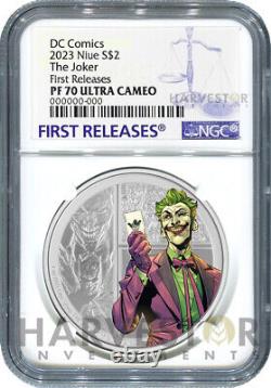 2023 DC Commande Le Joker 1 Oz. Silver Coin Ngc Pf70 Premières Libérations Avec L'ogp
