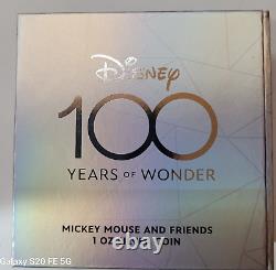 2023 Disney 100 Ans De Merveille Mickey Mouse & Friends 1 Oz Pièce D'argent / Bar