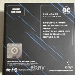2023 Le Joker Niue 1 Oz. 999 Argent Monnaie de Nouvelle-Zélande