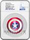 2023 Marvel Captain America Shield 5 Oz Silver Coin Ngc Pf70 Première Version