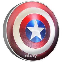 2023 Marvel Captain America's Shield 5oz Pièce D'argent Coa #0111