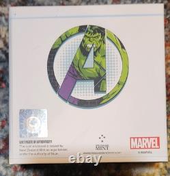 2023 Niue 1 oz. Monnaie en argent Marvel Avengers Au-delà des plus puissants de la Terre Hulk OGP