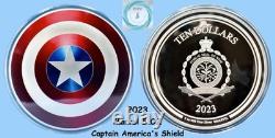 2023 Niue 10 $ 5 oz Monnaie en Argent Proof Bouclier de Captain America - Monnaie Parfaite et OGP