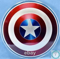 2023 Niue 10 $ 5 oz Monnaie en Argent Proof Bouclier de Captain America - Monnaie Parfaite et OGP