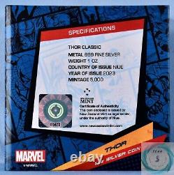 2023 Niue 2 $ 1 oz Argent Marvel Thor Monnaie Proof