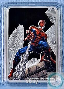 2023 Niue 2 $ 1oz Spider-Man de Marvel en argent coloré Pièce de preuve