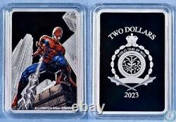 2023 Niue 2 $ 1oz Spider-Man de Marvel en argent coloré Pièce de preuve