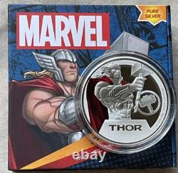 2023 Niue 3 oz Argent 10 $ Marvel Thor Dieu du Tonnerre Monnaie de Nouvelle-Zélande