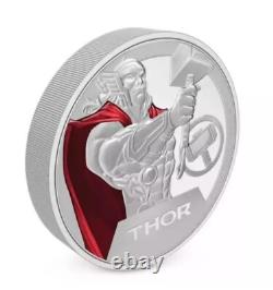 2023 Niue 3 oz Argent 10 $ Marvel Thor Dieu du Tonnerre Monnaie de Nouvelle-Zélande