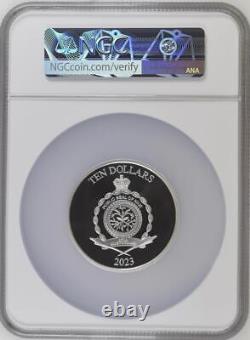 2023 Niue DC Comics Classique Shazam 3oz Pièce d'Argent Proof NGC 70 FR