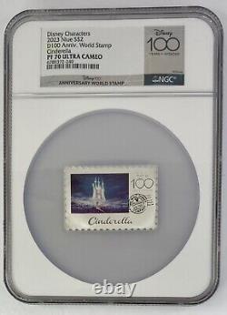 2023 Niue Disney 100e timbre Cendrillon 1 oz pièce d'argent NGC PF 70 UCAM