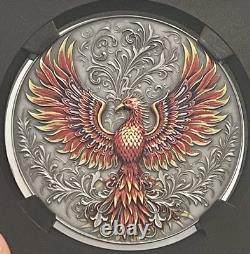 2023 Niue Phoenix Colorisé NGCX État de Monnaie 10 (= MS70) Vieilli 1 Oz Argent
