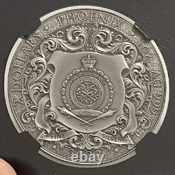 2023 Niue Phoenix Colorisé NGCX État de Monnaie 10 (= MS70) Vieilli 1 Oz Argent