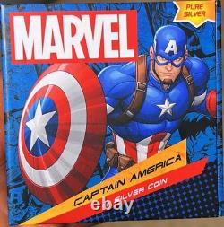 2023 Pièce en argent Captain America Marvel 1 oz Monnaie de Nouvelle-Zélande