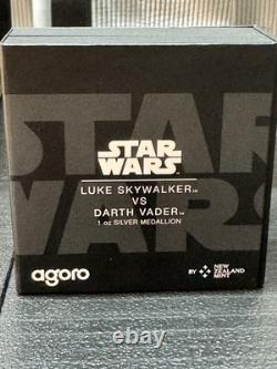 2024 Agoro Star Wars Luke Skywalker contre Dark Vador pièce ronde en argent colorisée de 1 oz