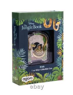 2024 Agoro par la Monnaie de Nouvelle-Zélande Disney Livre de la Jungle Kaa 1 oz Monnaie en Argent Colorisée