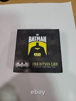 2024 BATMANT 85 ans 1966 Batman Logo 1 once pièce de monnaie de collection en argent COA #847