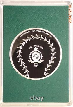 2024 Niue Agoro 1 Oz 2 $ Monnaie de négoce MLB Mint Ensemble complet de tirages en émeraude