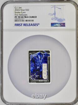 2024 Niue Hasbro G. I. Joe Snake Eyes 1oz Pièce de Monnaie Proof en Argent Coloré NGC 70 FR