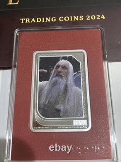 2024 Niue MONNAIES DE NÉGOCE DU SEIGNEUR DES ANNEAUX Saruman Le Blanc, 20/50 Faible ! Rare