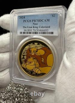 2024 Niue S$2 Disney Le Roi Lion Colorisé PCGS PR70DCAM 1 de 10