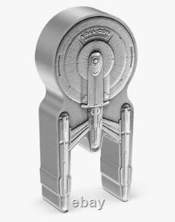 2024 Pièce en argent Niue Star Trek U. S. S. Enterprise NCC-1701 en forme de 1 once NGC 70FR