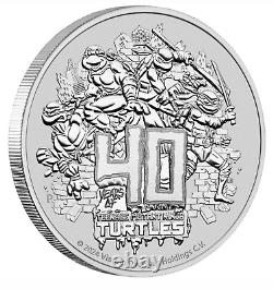 2024 TUVALU 1 oz $1 TORTUES NINJA MUTANTES ADOLESCENTES NGC MS70 PIÈCE FR VOIR CI-DESSOUS