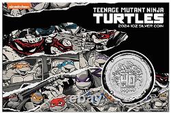 2024 TUVALU 1 oz $1 TORTUES NINJA MUTANTES ADOLESCENTES NGC MS70 PIÈCE FR VOIR CI-DESSOUS